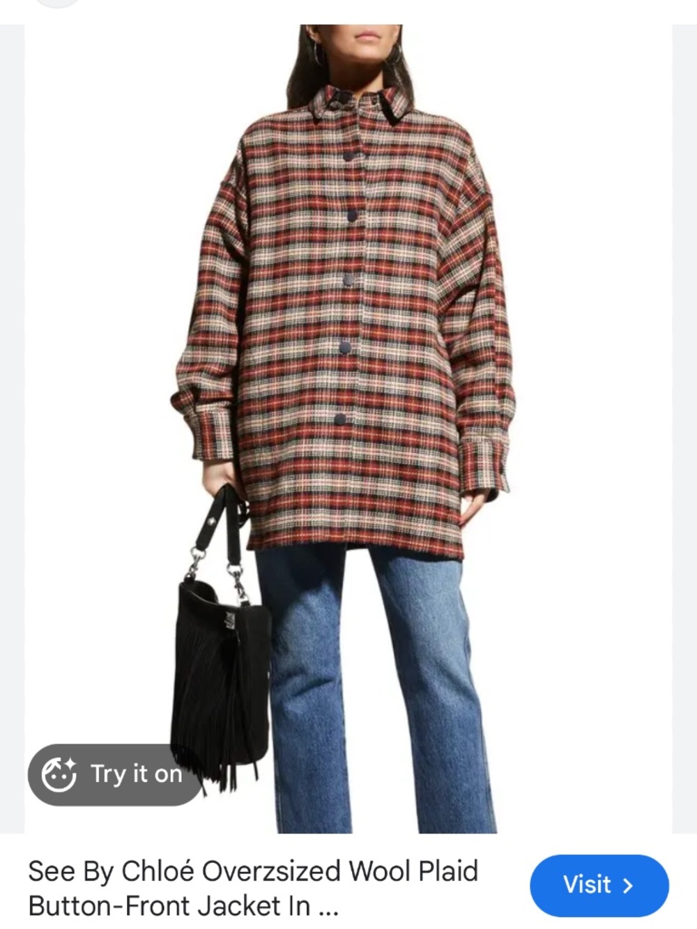 See by Chloe oversized button down jacket